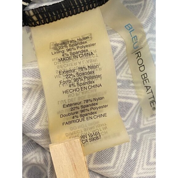 Bleu Rod Beattie Swimsuit Top Halter Strap Black, White & Gold Women’s Size 4 - Picture 8 of 9